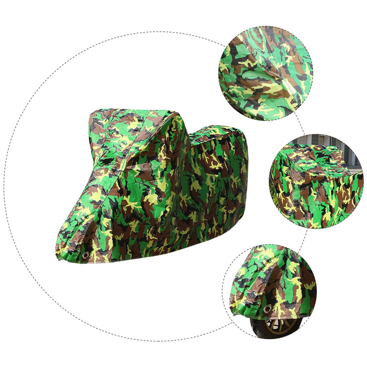 NUOBESTY Copertura per Motociclette e Biciclette Oxford Resistente Protezione Solare e Asciugatura Rapida per Riparo Esterno Xl Camouflage