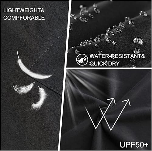 Miniatura 5 de Arunlluta Pantalones de senderismo para hombre, pantalones de viaje para senderismo, resistentes al agua, pantalones de trabajo para hombre