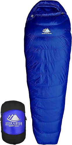 Miniatura 1 de Hyke & Byke Snowmass 0F Cold Weather Mummy Hiking & Backpacking Sleeping Bag - Duck Down 650 FP 4 Season Sleeping Bags for Adults - Ultralight with