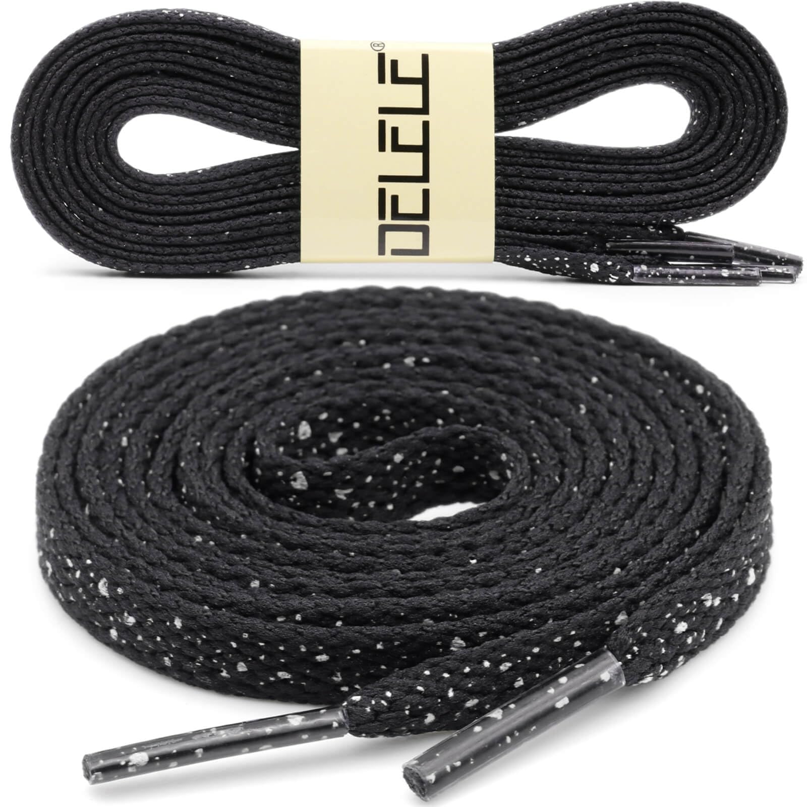 Condition photo showing New/Like New for DELELE Print Flat Shoelaces for Sneakers: Cement Athletic Shoe Laces 2 Pair