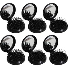 6PCS Mini Hair Brush, Travel Hair Brush, Mini Hairbrush with Mirror, Compact Design Travel Size Hair Massage Comb for Women Man Travel Home