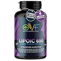 OVF Acido R-Alfa Lipoico 650 mg | 120 Capsule ad Alto Dosaggio (4 mesi fornitura) | Potente Antiossidante e Antinfiammatorio Naturale | Senza Biossido di Silicio | 100% Made in Italy e Vegano