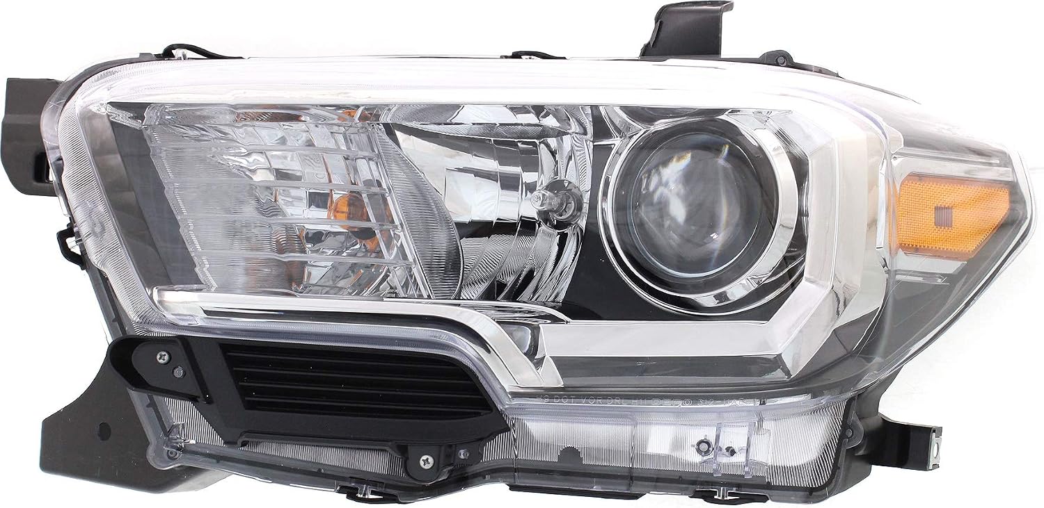 Compatible with 16-17 Tacoma Front Headlight Headlamp w/o LED Daytime Running Light with Bulb Left Driver Side