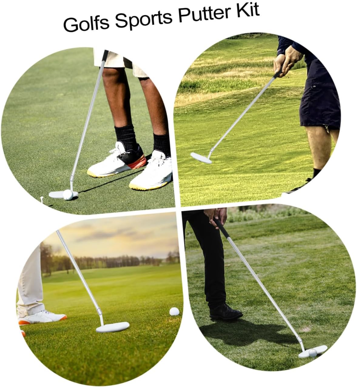 BESPORTBLE 1set Folding Golf Putter Detachable Three-Joint Putter for Practice Construction Compact Easy to Store Training Equipment for Skill Improvement