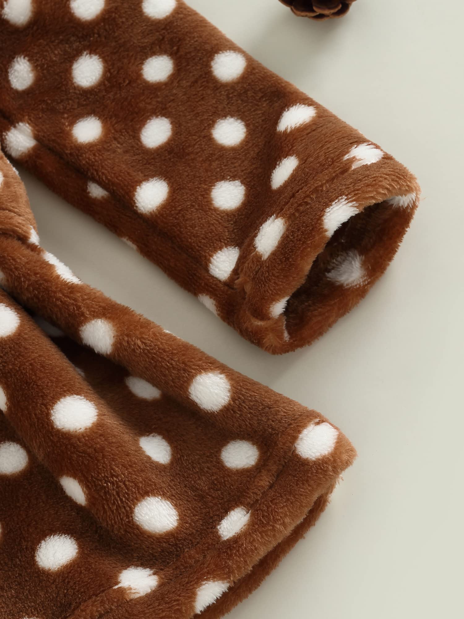 Kids Baby Boys Girls Long Sleeve Christmas Fleece Cartoon Animal Hoodie Bathrobe Plush Sleepwear (Brown Dot, 4-5T)