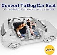 Vista 7 de Extensor de asiento trasero convertible para perros, plegable de 400 libras, funda de asiento de automóvil para perro con parte inferior dura