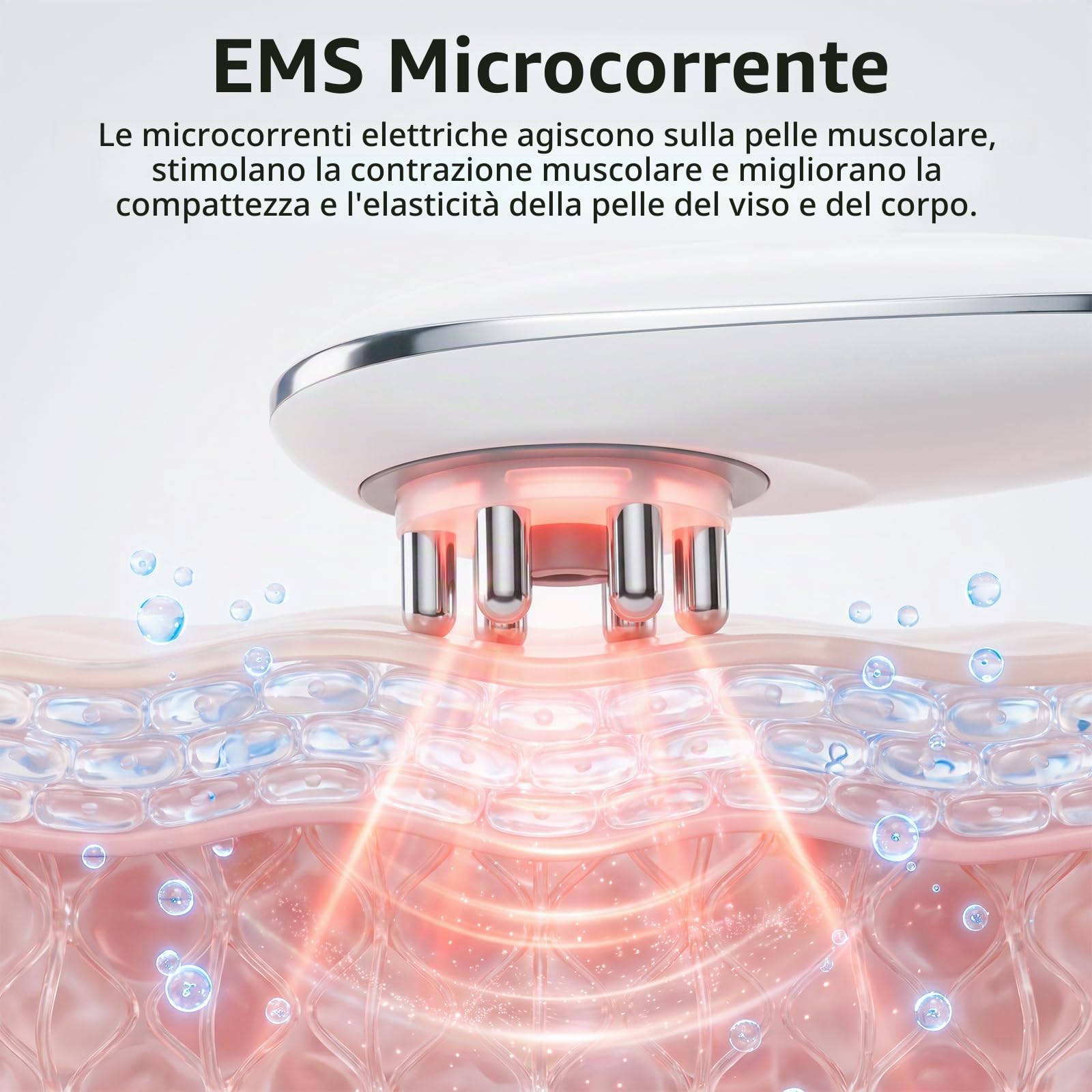 Dispositivo elettrico per cupping 4 in 1 con EMS e 3 modi di illuminazione LED, massaggio cellulite con 3 livelli di aspirazione e 2 testine per cupping, massaggio del corpo per viso, addome, gambe