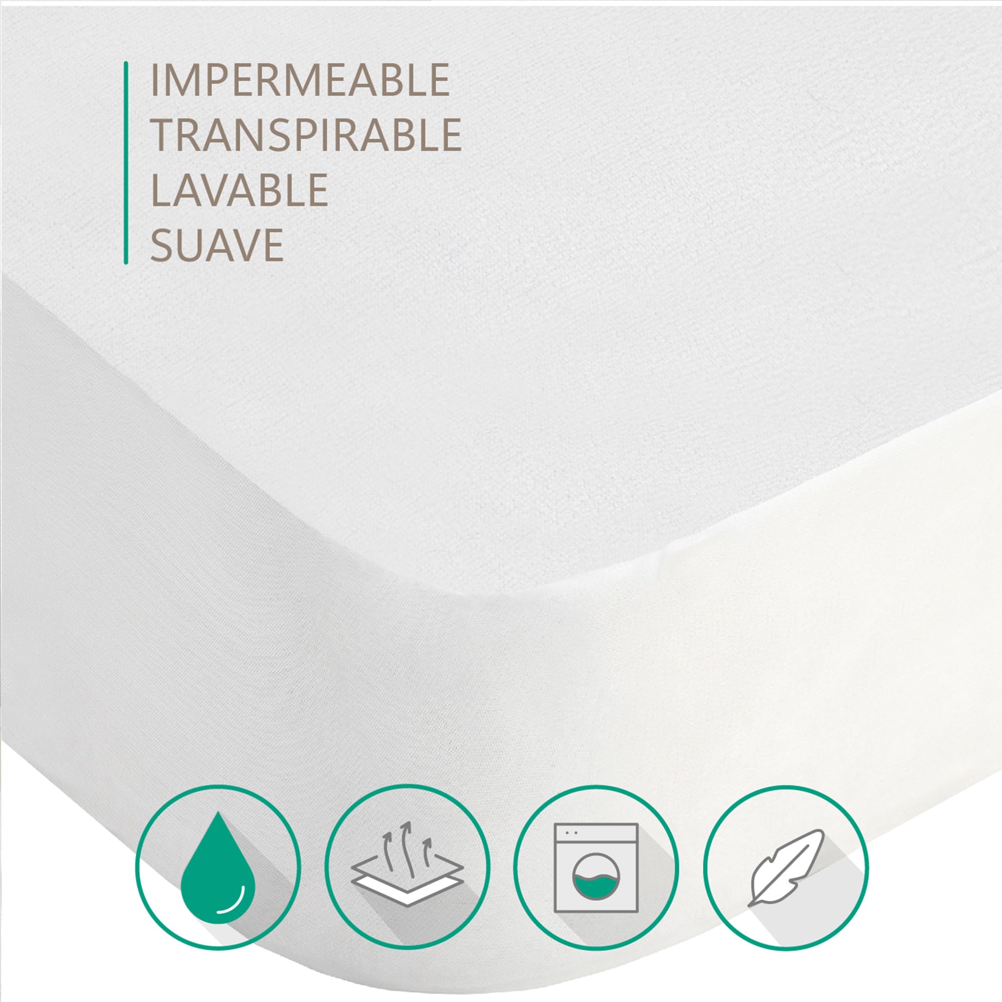 Terry Mattress Protector Waterproof, Breathable, Anti Mite, Elastic All Around for Baby Cots. Made in Spain - Image 3