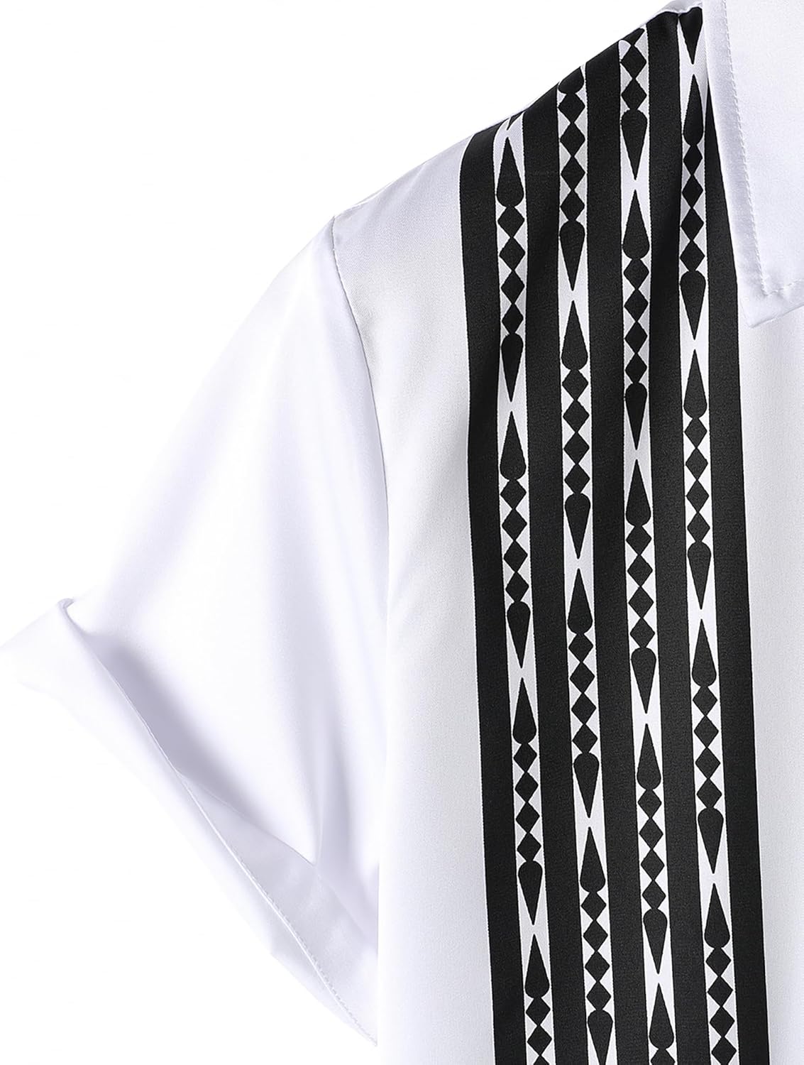 ZEROYAA Men's Africa Style Bronzing Short Sleeve Button Down Shirt Casual Party Dress Shirts - Image 3