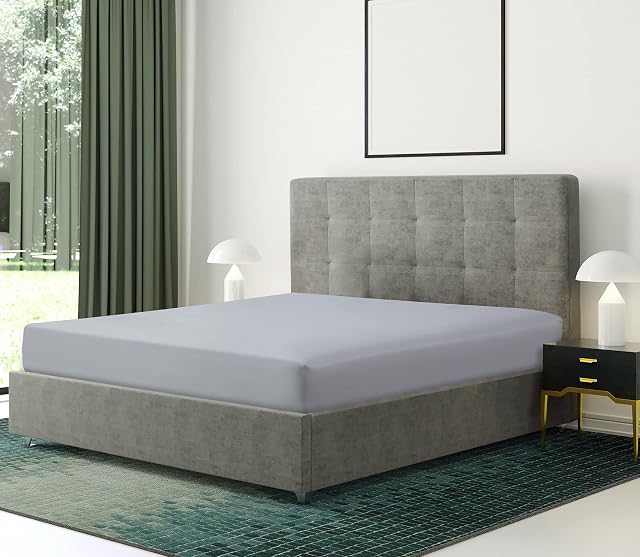 Bronwen Mathews® Microfiber Small Double Fitted Sheet - Non Iron Brushed Deep Pocket Upto 12inch/30cm Ultra Soft Breathable - Wrinkle, Fade and Stain Resistance (4FT Small Double, Silver)