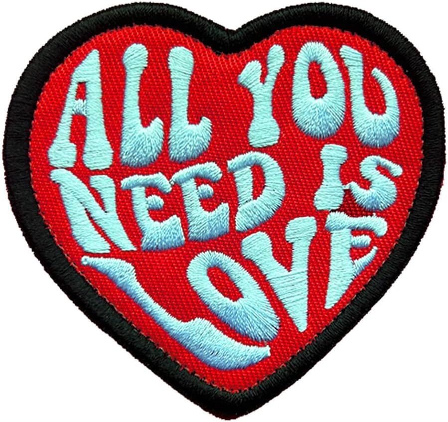 Antrix Funny All You Need is Love Hook and Loop Patch for Kids,Teens,Adult, Lovely Heart Patch for Caps Hat Backpack Bag-Black image 2