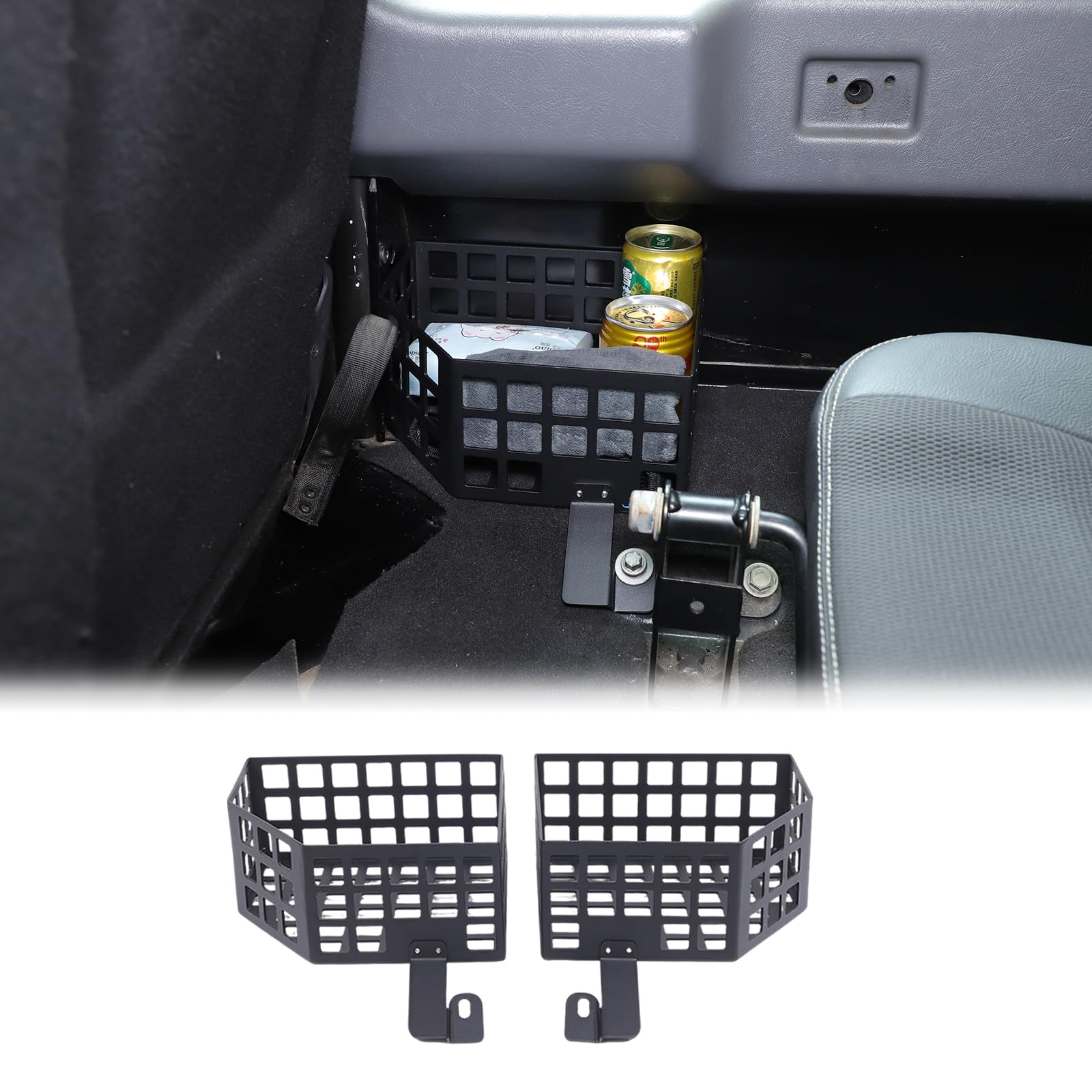 Rangement sous siège Defender 90 110 130 boîte organiseur de voiture noire cachée