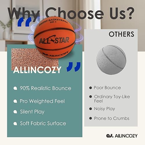 Miniatura 2 de Baloncesto silencioso con peso, baloncesto sin aire de espuma suave, rebote alto, pelota de entrenamiento sin ruido, embalaje de regalo, seguro para