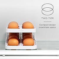 Vista 4 de YouCopia RollDown® Egg Dispenser, Rolling Eggs Dispenser and Organizer for Refrigerator Storage, Double Track