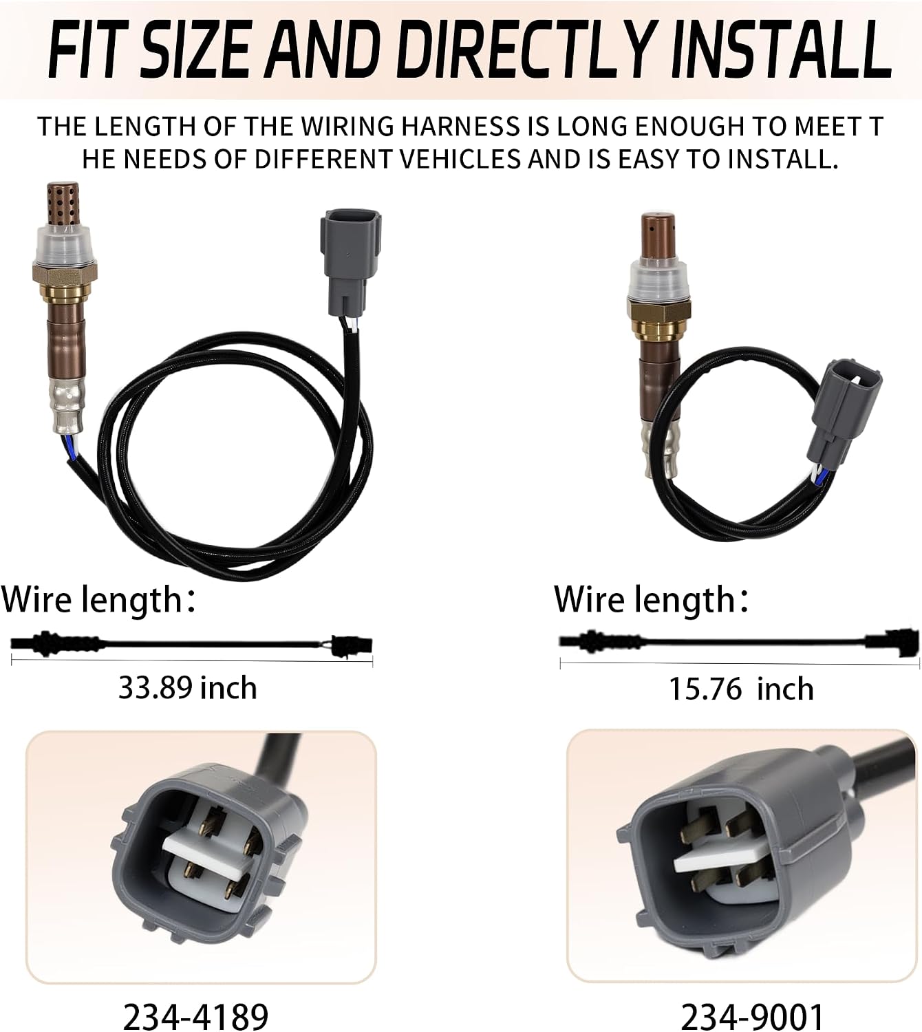 2Pcs Oxygen Sensor Upstream & Downstream 234-9001 234-4189 Compatible for 2000-2004 Toyota Tacoma 2.4L 2.7L 3.4L