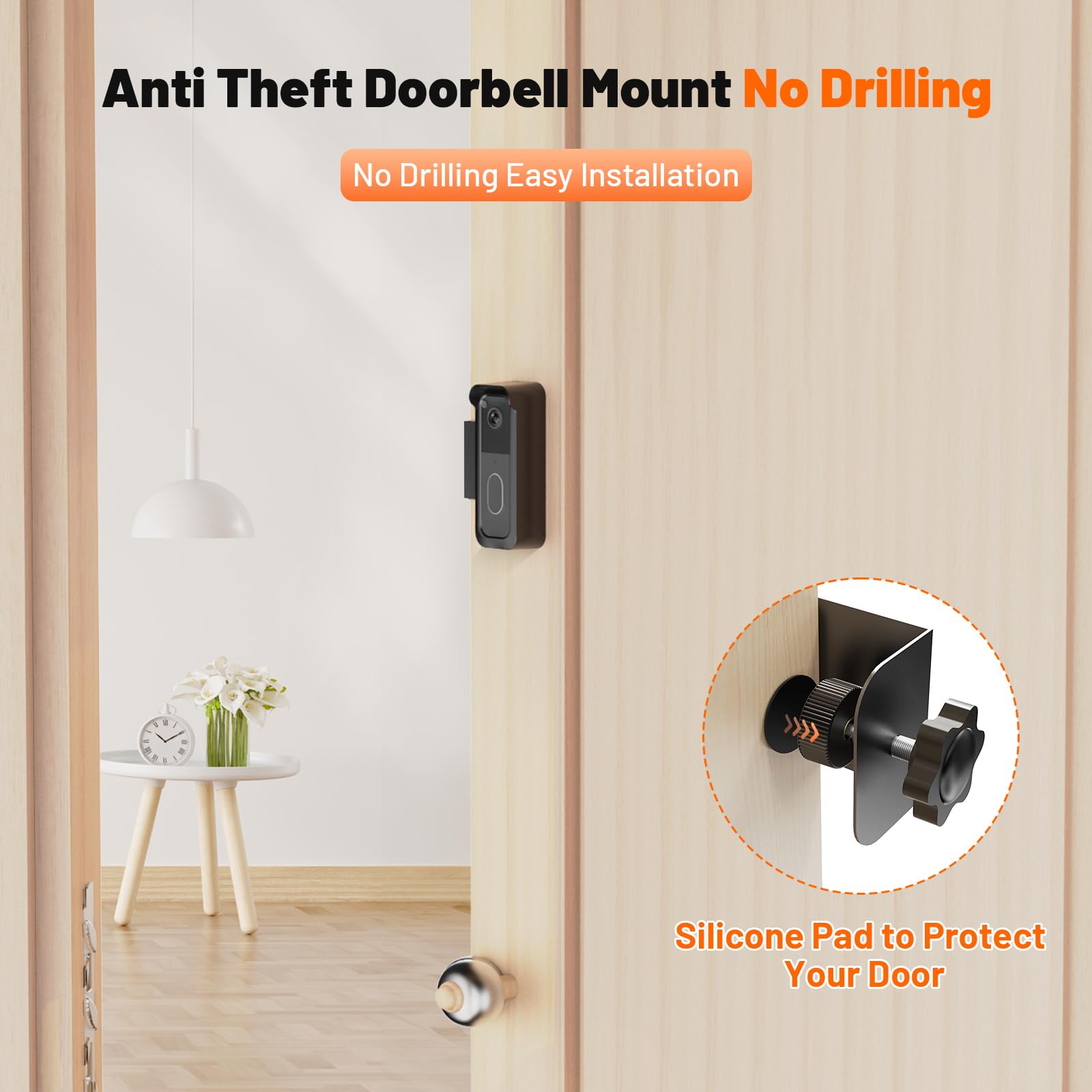 Blink Doorbell Mount, Anti-Theft Doorbell Mount for Blink Video Doorbell 1st Gen(Not for 2nd Gen), No Block Sensor & Night Vision, Blink Doorbell Camera Mount Bracket with Rain Cover