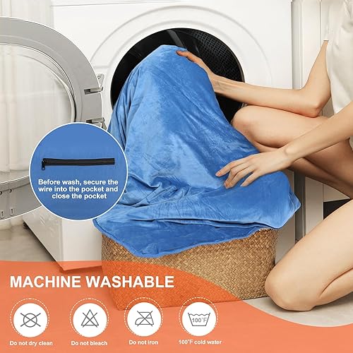 Miniatura 6 de Manta térmica portátil para exteriores, 3 ajustes de calor de 7.4 V CC, manta térmica de 3 horas de apagado automático, protección contra