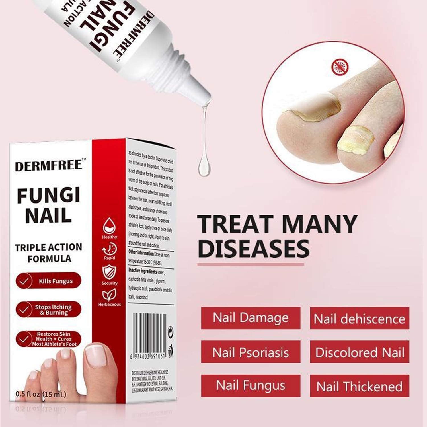 Trattamento per Funghi delle Unghie dei Piedi Extra Forte, Soluzione Antifungina per Unghie dei Piedi o delle Mani, Formula a Tripla Azione per Rimuovere i Funghi, Riparare e Rinnovare le Unghie