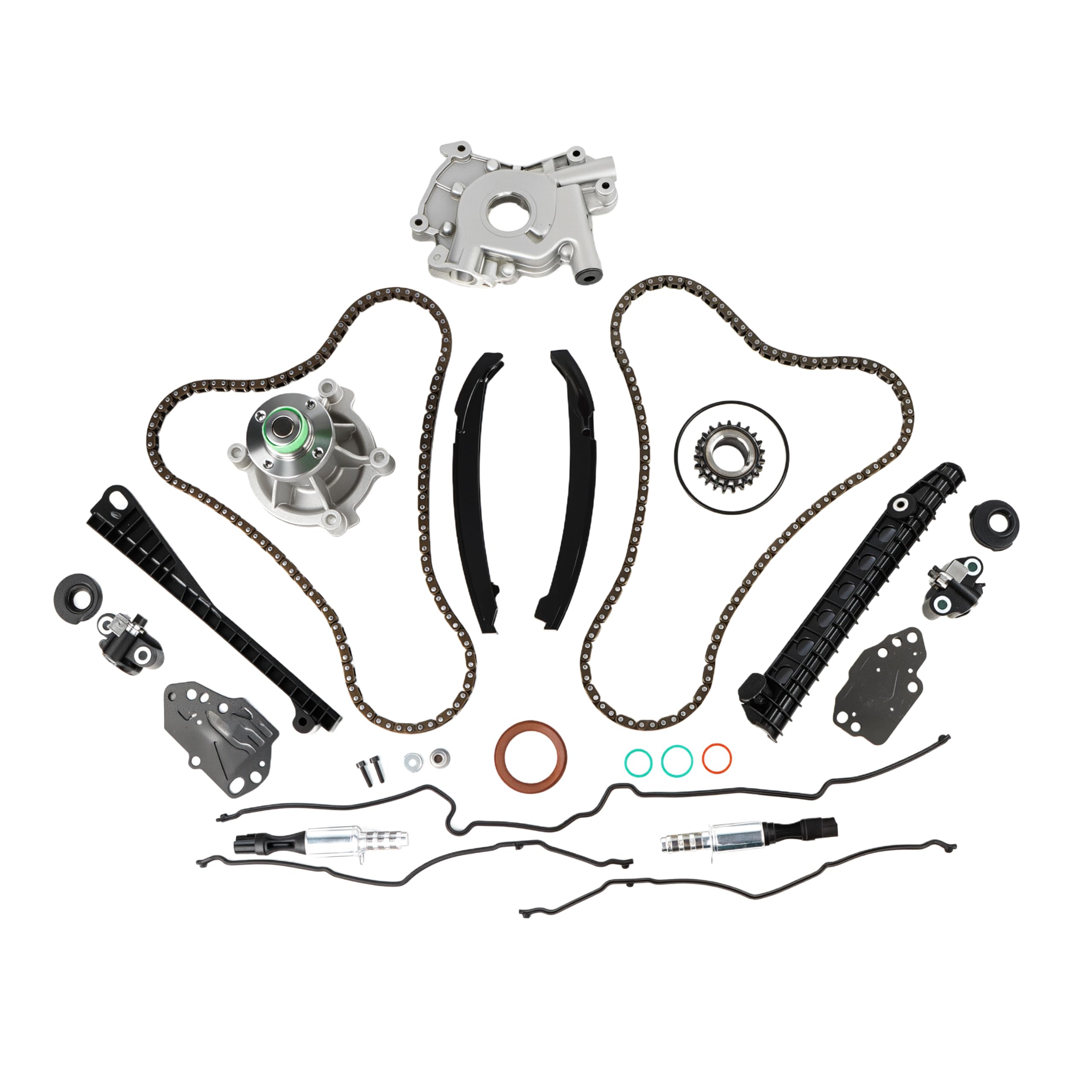 Engine Timing Chain Kit Oil Pump Kit Fits for 2005-2008 F150 F250 F350, for 2005-2008 Expedition Navigator 5.4L V8 Timing Chain Kit with Oil & Water