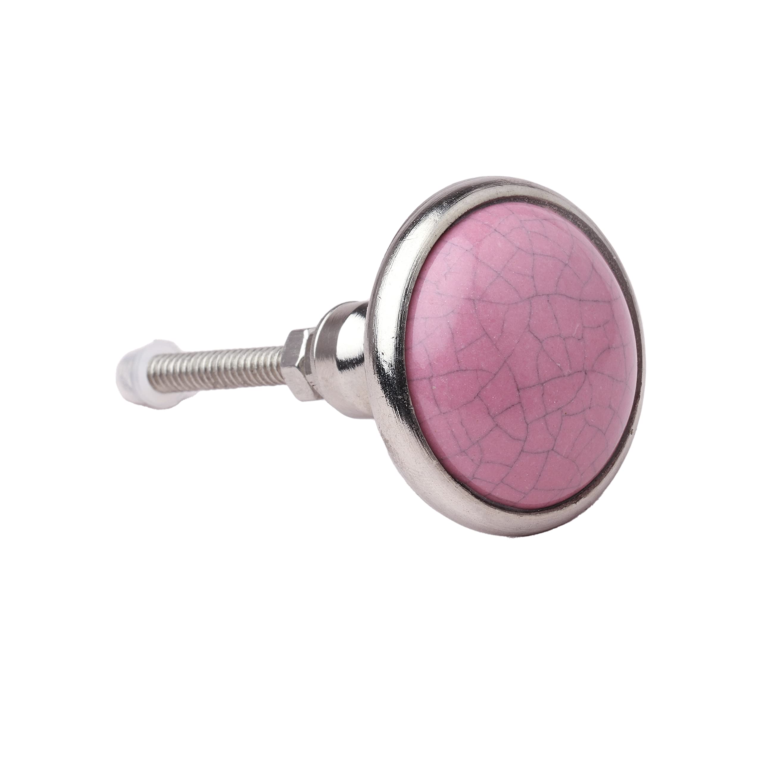 G Decor Pink Metal Ceramic Door Knob Vintage Shabby Chic Cupboard Drawer Pull Handles (Pink)