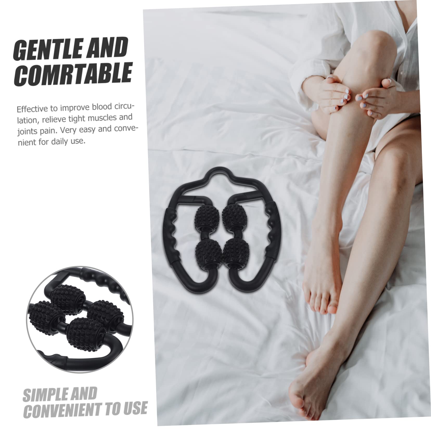 Rullo Massaggiante Manico Comfort per Rilassamento Muscolare in Pp+eva Strumento per Massaggio Muscolare e Fitness per Donna e Famiglia per Gambe e Braccia