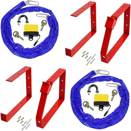 Spares2go Universal Lockable Wall Ladder Rack Brackets (Red ...