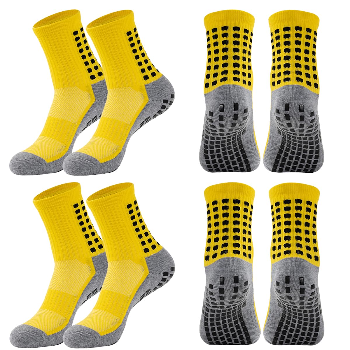 2/4 paia di calzini sportivi da uomo antiscivolo per calcio, calcio, basket, corsa, escursionismo, ciclismo, sport