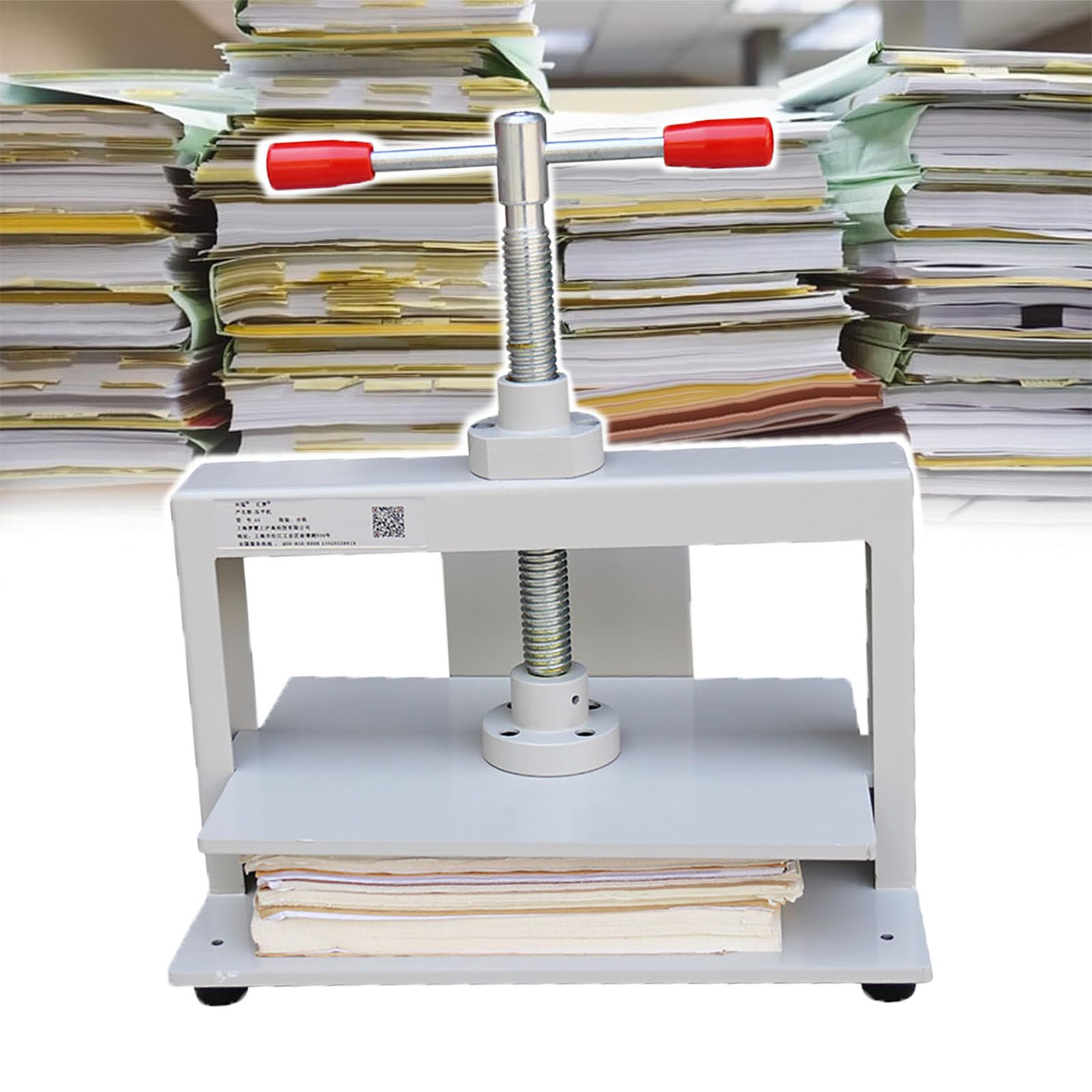 Prensa manual de papel A3 A4 A5 Prensa de encuadernación 3306lbs/1500kg Máquina aplanadora de acero a presión para notas, oficina, factura
