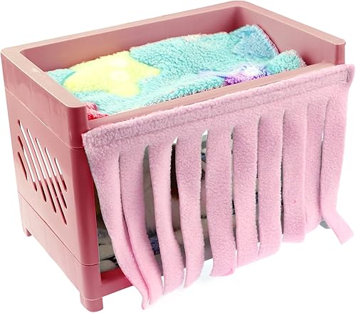 Knchy Escondite de hámster con 2 tapetes de felpa para dormir, 2 mantas y 2 cortinas, cama transpirable para animales pequeños para jugar a dormir y