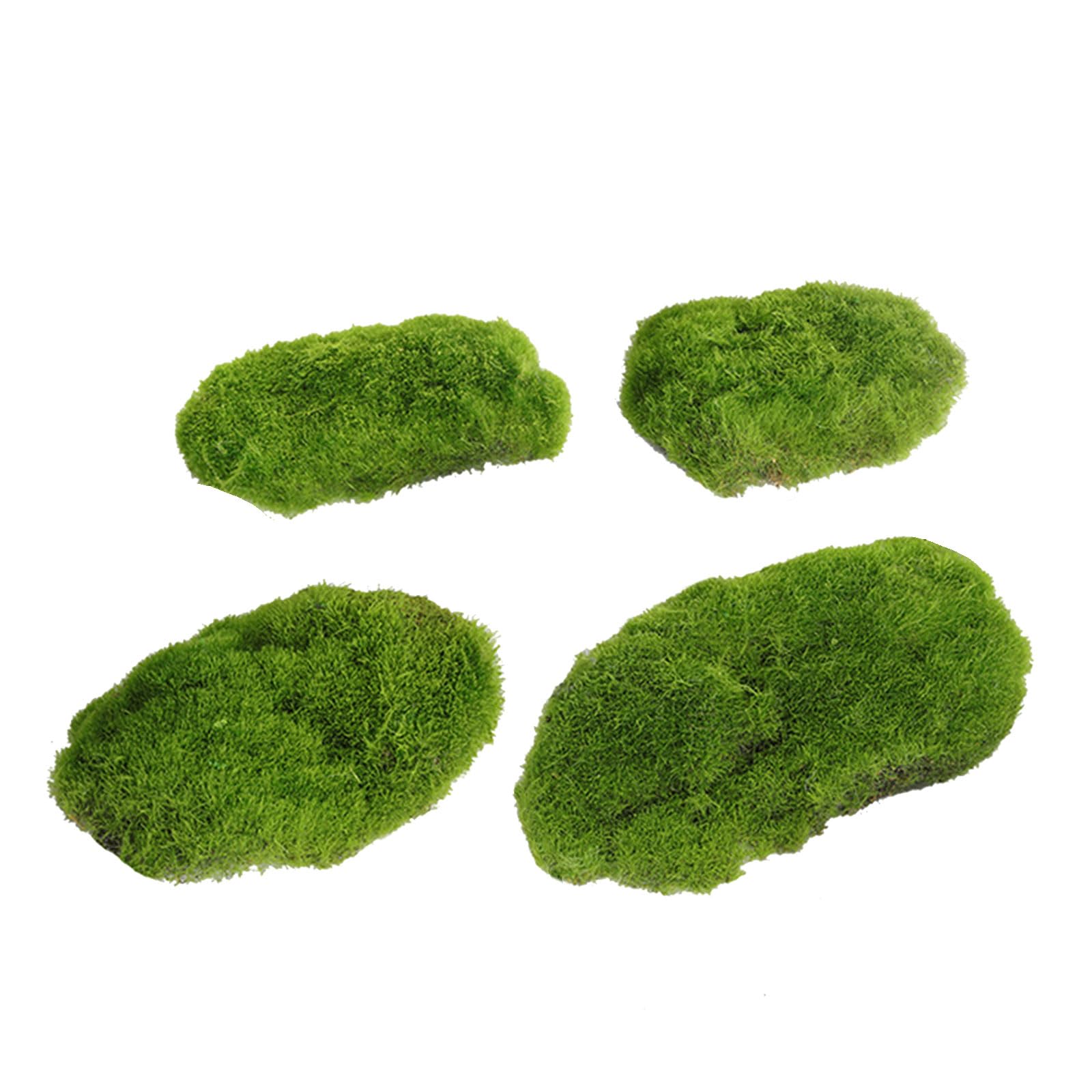FGDTREE Artificial Simulation Moss Mats for Crafting 4Pieces Pillow Moss Decors for Terrariums and Garden Bonsais Decors Simulation