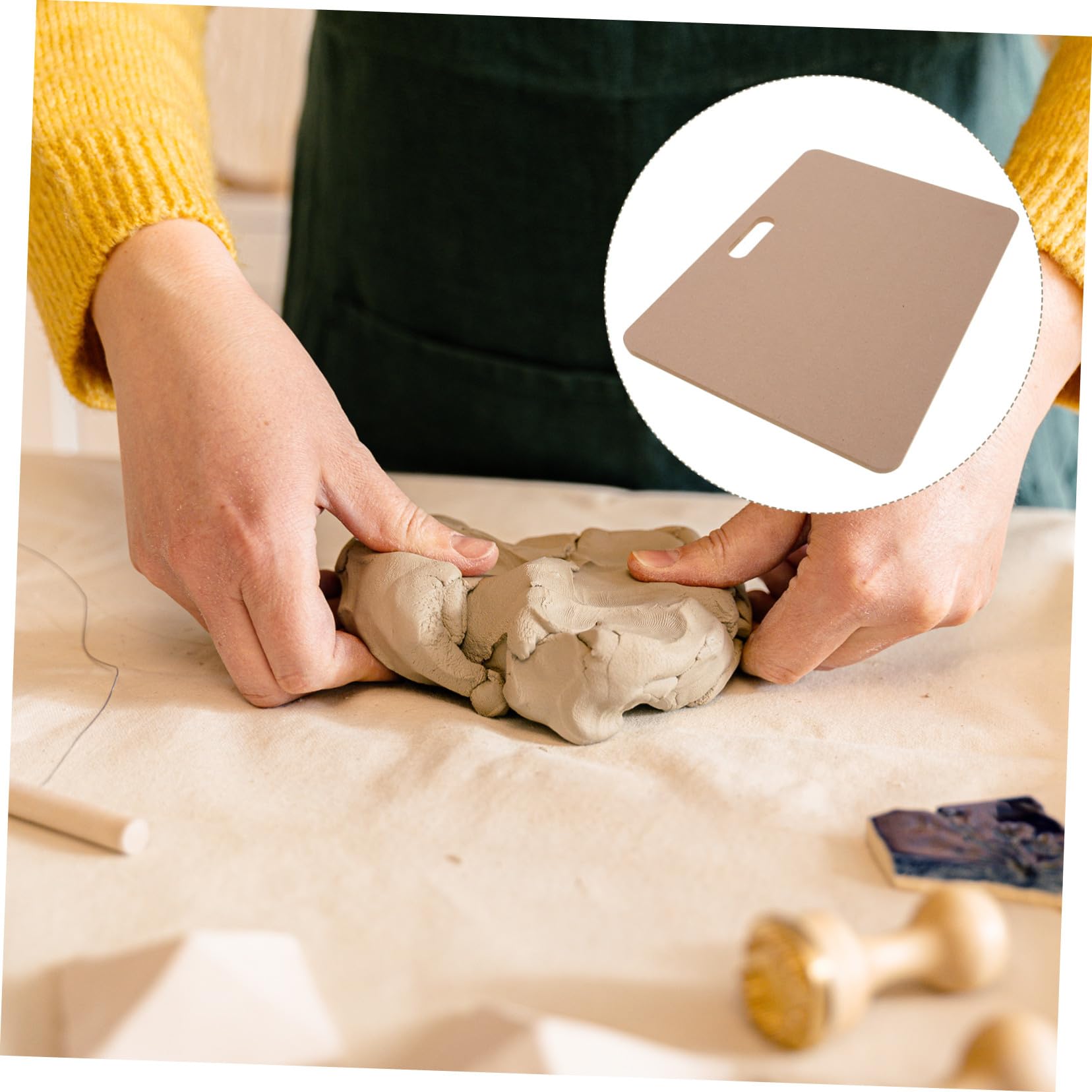 PLAFOPE Almohadilla de Arcilla y Modelado de Barro para Cerámica Tablero de Densidad Portátil para Manualidades en Artesanía
