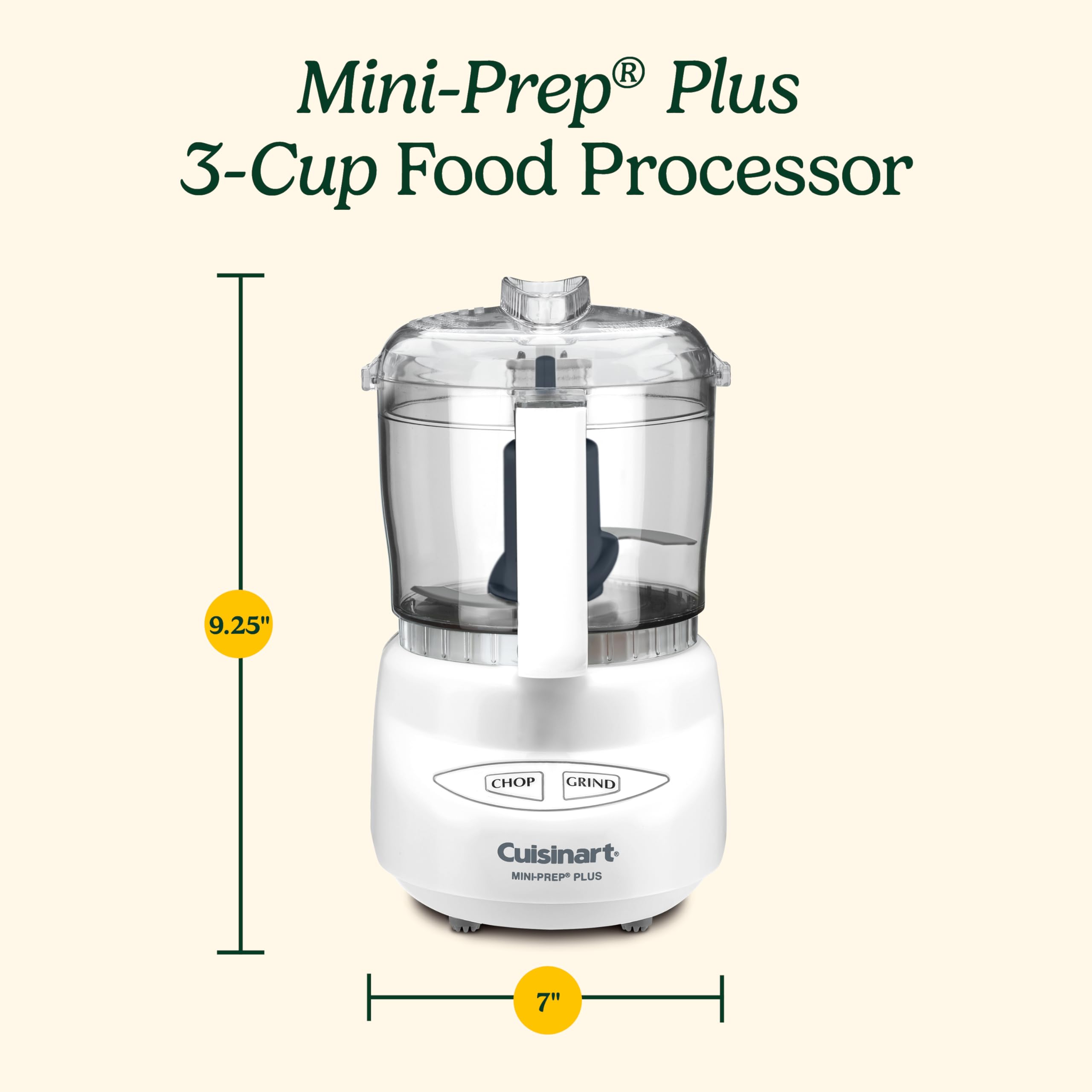 Mini food processor with reversible blade for 3-cup capacity