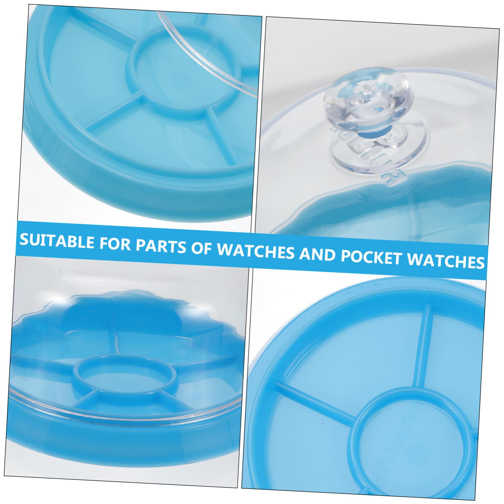 FRCOLOR 2Pcs Watch Repair Tools Dust Cover Storage Tray with Compartments for Organized Watchmaker Parts Transparent Watch Parts Case for Safe Storage and Easy Access