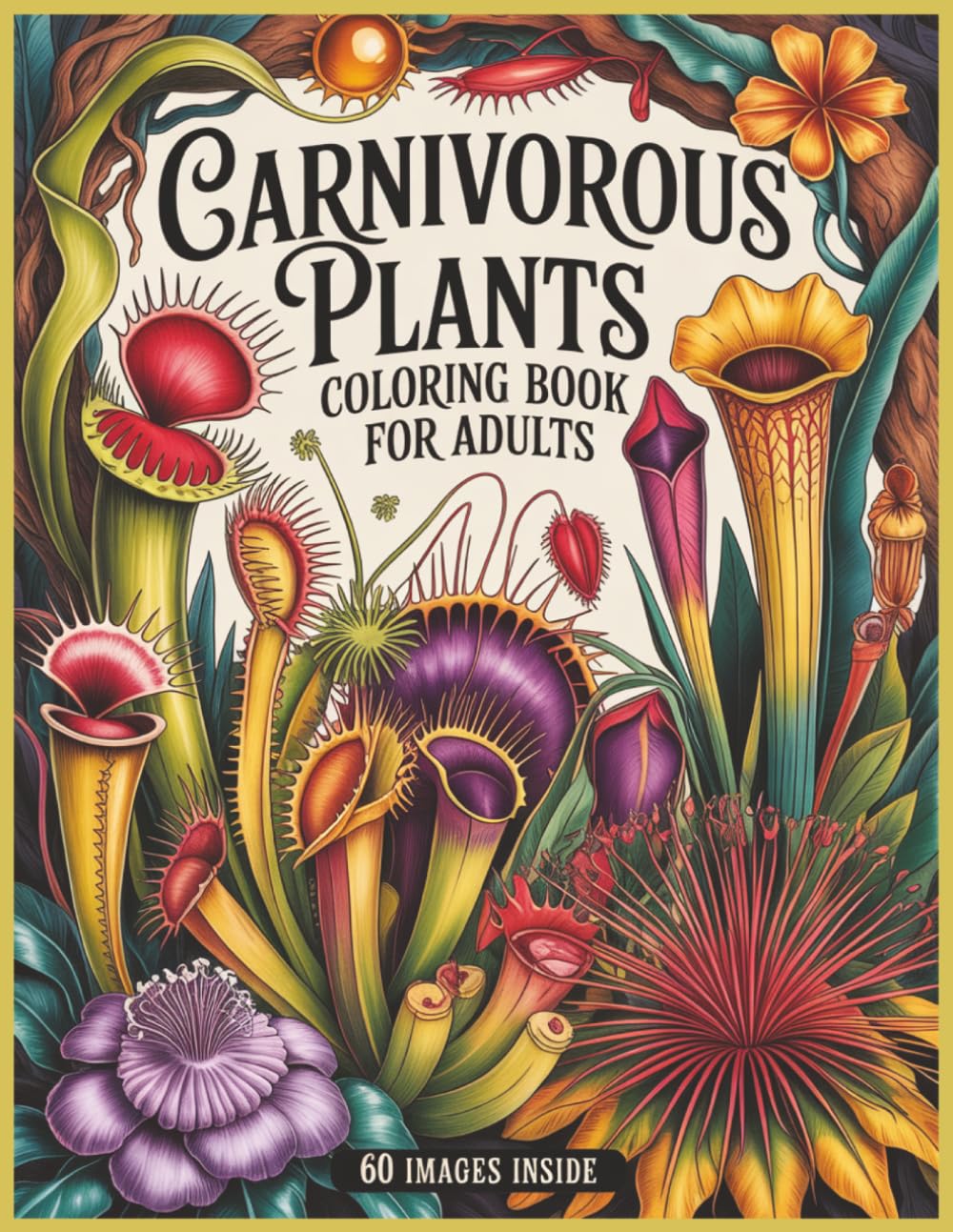 Carnivorous Plants Coloring Book for Adults: 60 Detailed Grayscale Botanical Illustrations of Venus Flytrap, Nepenthes, Sundews, Pitcher Plants and More (Grayscale Creations)