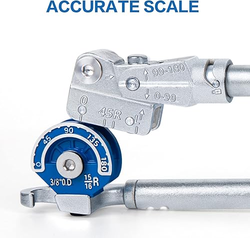 Miniatura 3 de Doblador de tubos de 1/2 "Heavy Duty Tubing Bender Tube Bender Roller 180° HVAC Herramienta de cobre para tubería de cobre, tubo de acero