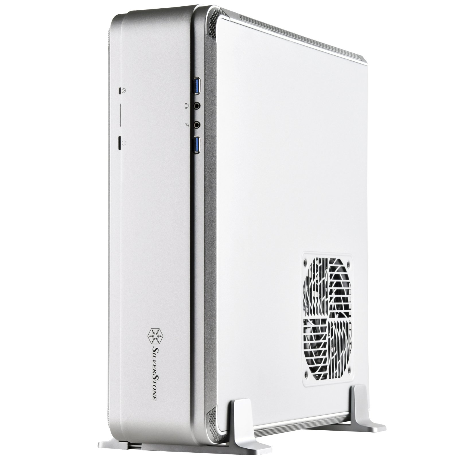 Silverstone Technology SST-FTZ01S-E Aluminum Unibody ITX Small Form Factor Computer Case with PCI-E Riser and ATX PSU Support Silver