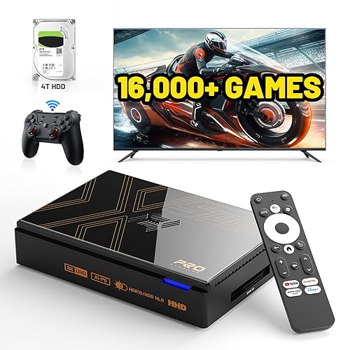 Kinhank Super Console X5 PRO Retro Gaming Console with 16000+Games,Android 12.0 OS,Emulator System,8K UHD Output,WI-FI 6,BT 5.0,SATA 3.1,AV1,Rock