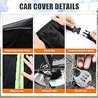 Vista 6 de Funda impermeable para automóvil compatible con Mazda MX-5 Miata 1989-1997, 210T para todo tipo de clima, con interior de algodón y puerta
