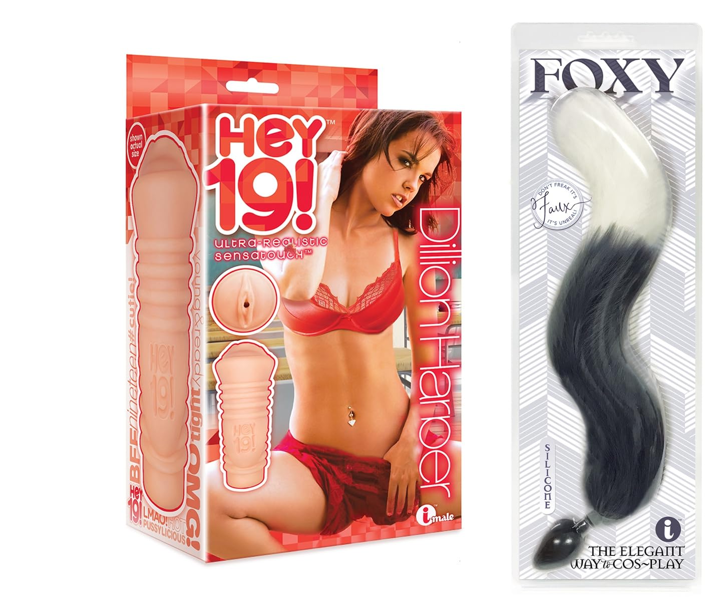 Amazon.com: Sex Toy Bundle of Hey 19! Pussy Stroker Dillon Harper and Icon  Brands Soft Fluffy Silver Faux Fur Fox Tail with Silicone Butt Plug :  Health & Household