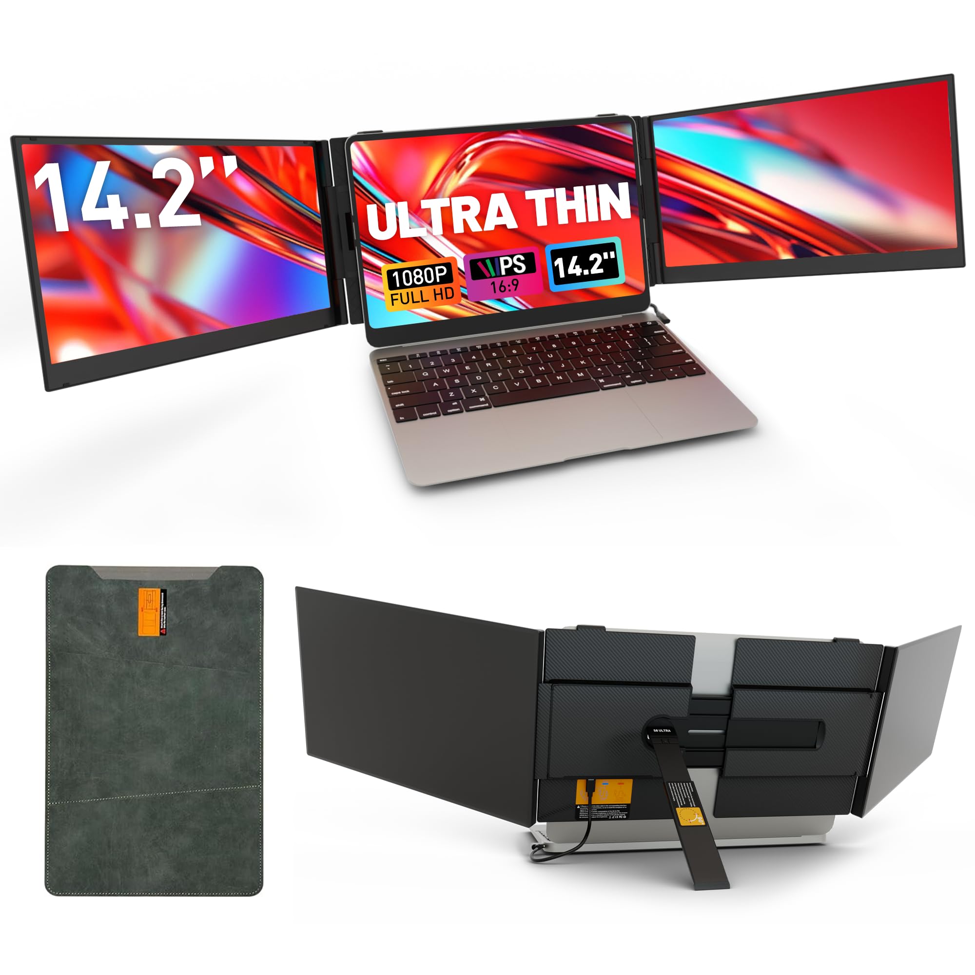 スマホ・タブレット・パソコン Portable Triple Screen LaptopWorkstation Amazon.com: Trio Portable Monitor for Laptop, Mobile 13.3 Dual