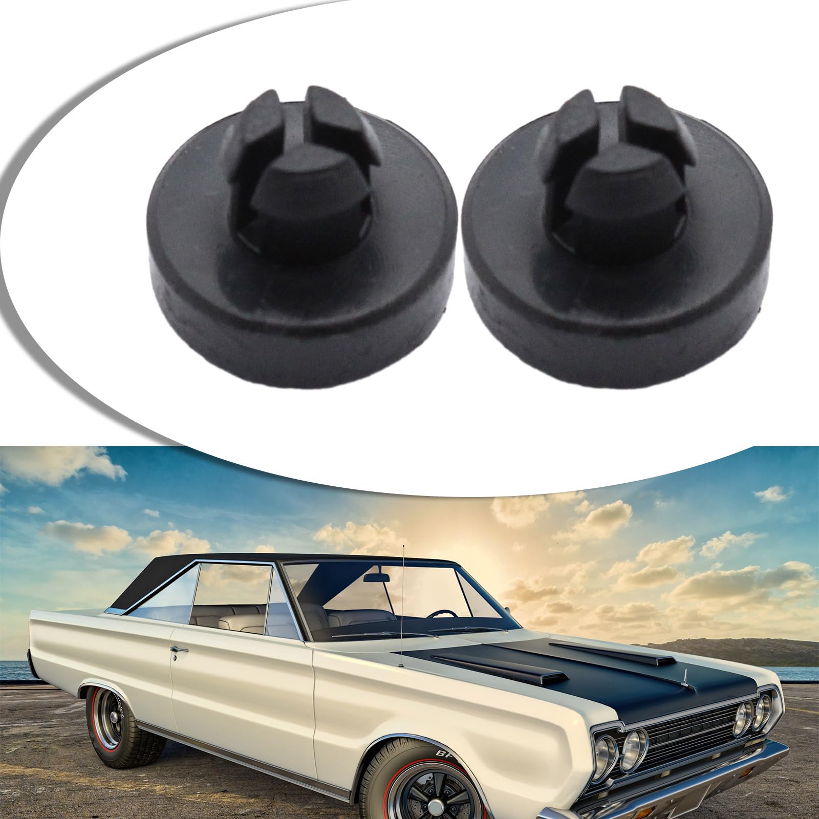 Qsvbeeqj 2Pcs Modern ABS Painted Surface Mount Trunk Lid Hinge Buckle Boot Lid Hinge Stops 12832495 For SAAB 9-3 Convertible 2004 to Onwards Replacement Accessory Fastener