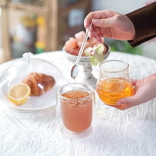 Miniatura 8 de Ivolador - Tarro de miel de vidrio, dispensador de miel, dispensador de jarabe, tarro de miel con tapa y recipiente de almacenamiento de vidrio para