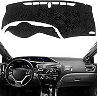Vista 32 de KEYOOG Cubierta de tablero para Ho-nda Civic 2011-2006 (para conducción a la izquierda), alfombrilla antirreflejos, protector solar antideslizante