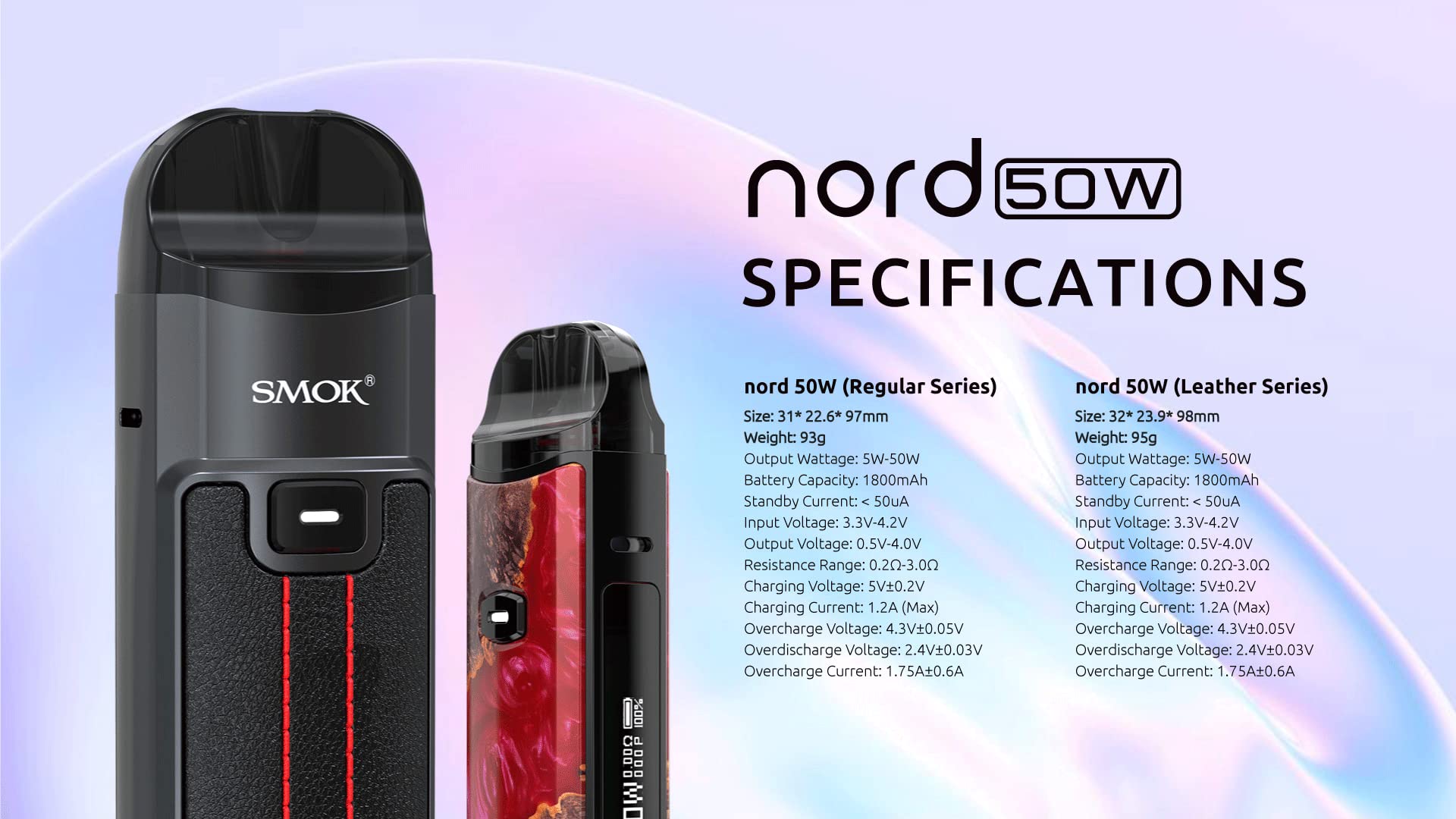 Original SMOK Nord 50W Kit 1800mAh Battery 4ml LP2 Pod 4.5ml Cartridge Fit  Nord LP2 RPM Coil Vaporizer Electronic Cigarette Vape (White Armor) :  Amazon.fr: High-Tech