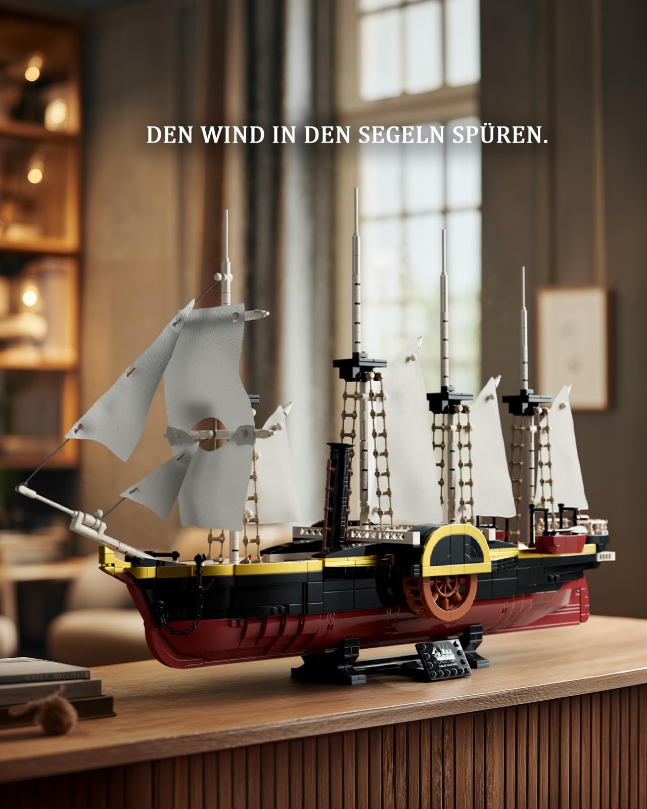 Nifeliz Schiff Great Western Dampfschiff Klemmbausteine für Erwachsene, Dekoratives Modellbausatz Sammlerstück zur Ausstellung und Sammlung, Geschenk für Schiffsenthusiasten (1.948 Teile, NF10346)
