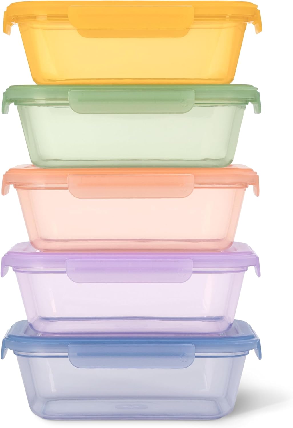 Ello Snap & Nest 10-Piece 4.5 Cup Plastic Meal Prep Set, Reusable Food Containers for Healthy Eating, Freezer, Dishwasher Safe, Cactus Blooms