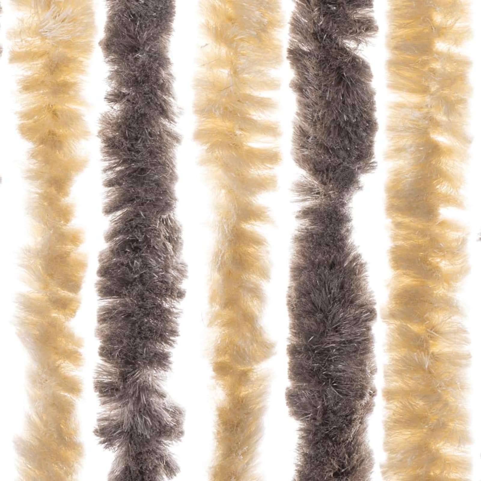 Tenda Antimosche Marrone Scuro e Beige 56x200 cm in Ciniglia,Tenda Antimosche per Finestre e Porte Leggera Resistente all'Acqua Silenziosa Zanzariera Antiisetti-377354