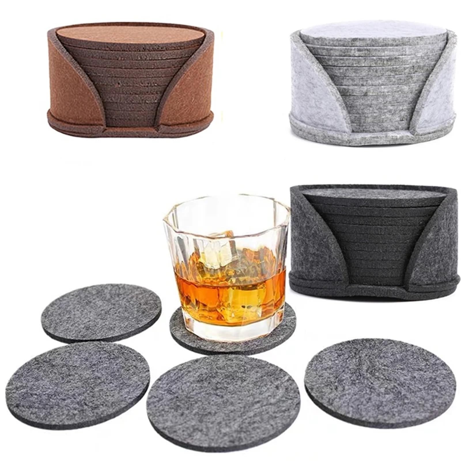 Décoration de Table, Sets de Table, Tapis de Cuisine Ronds (Lot de 10) en Silicone résistant à la Chaleur, pour Tasses, café, thé et Autres Boissons.