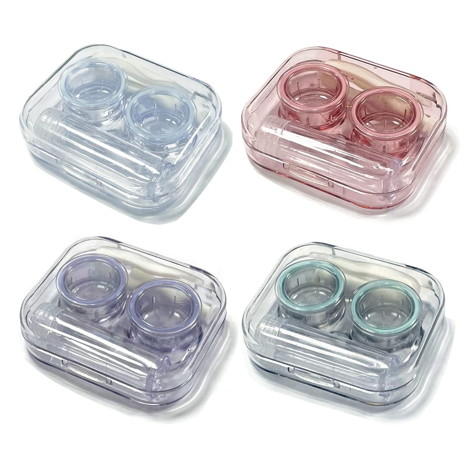 Sponsored Ad – 4 Pack Flip Top Clear Contact Lens Case Travel Kit, Cute Contact Case Holder with Tweezers Remover Tool, Contact Lens Soak Storage Kit for Travel & Home