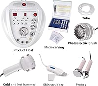 Vista 6 de Máquina de microderm facial profesional 5 en 1, dispositivo de belleza para el cuidado de la piel mcwdoit con kit, 68 cmHg de potencia de succión